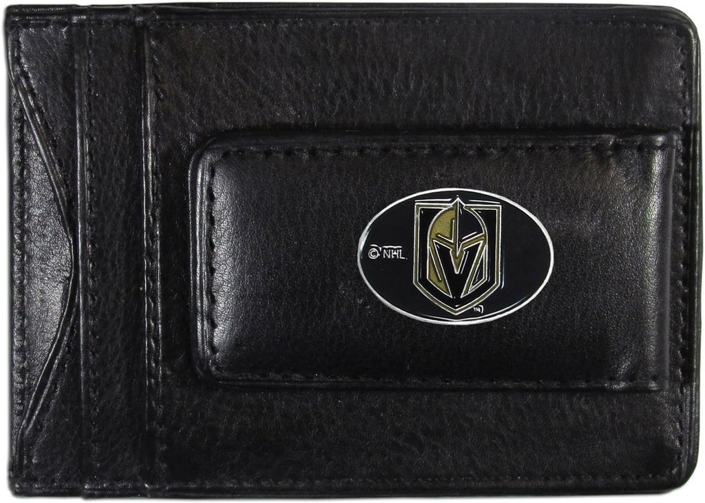 NHL Siskiyou Sports Mens Vegas Golden Knights Leather Cash & Cardholder One Size Black