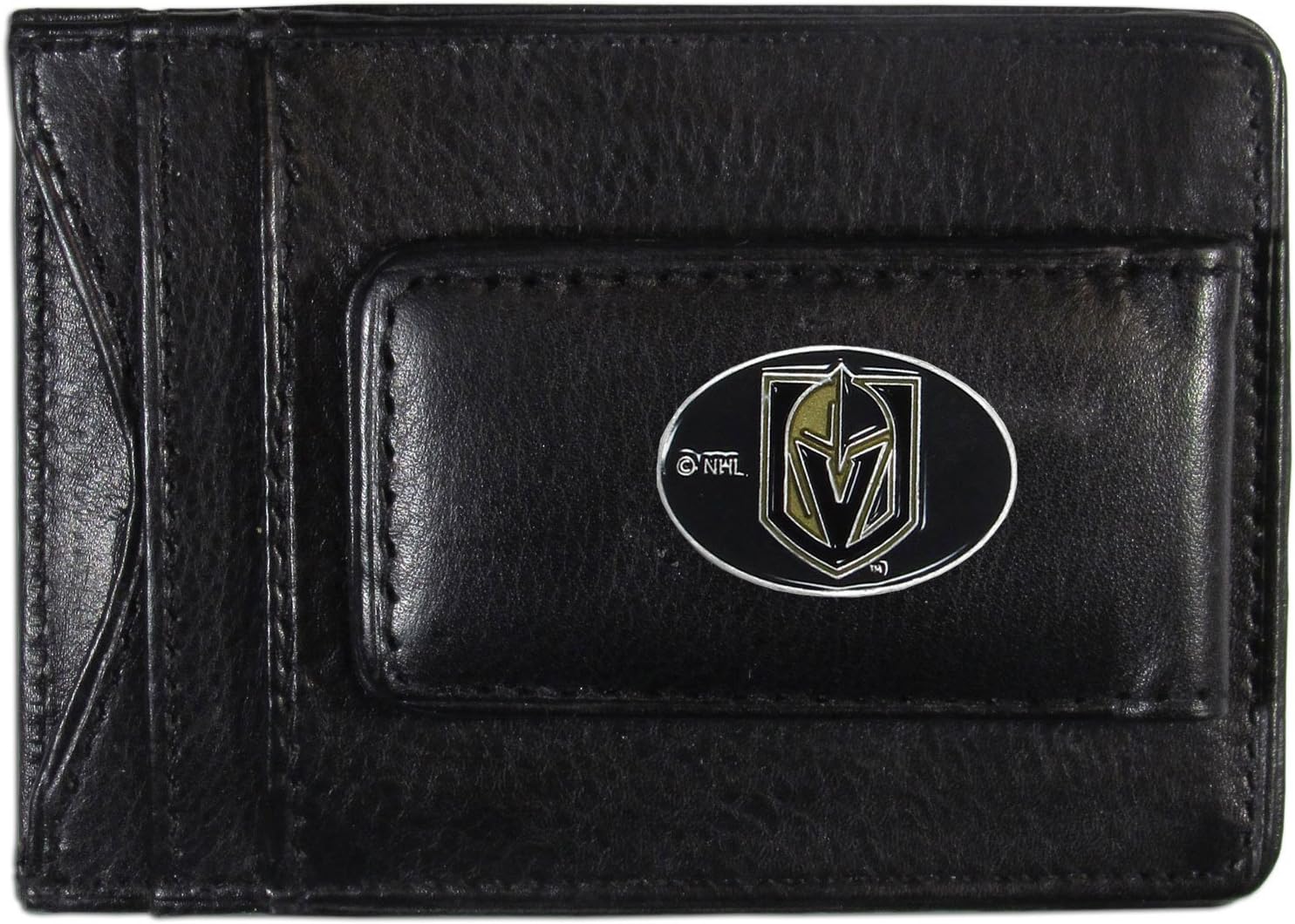 NHL Siskiyou Sports Mens Vegas Golden Knights Leather Cash & Cardholder One Size Black