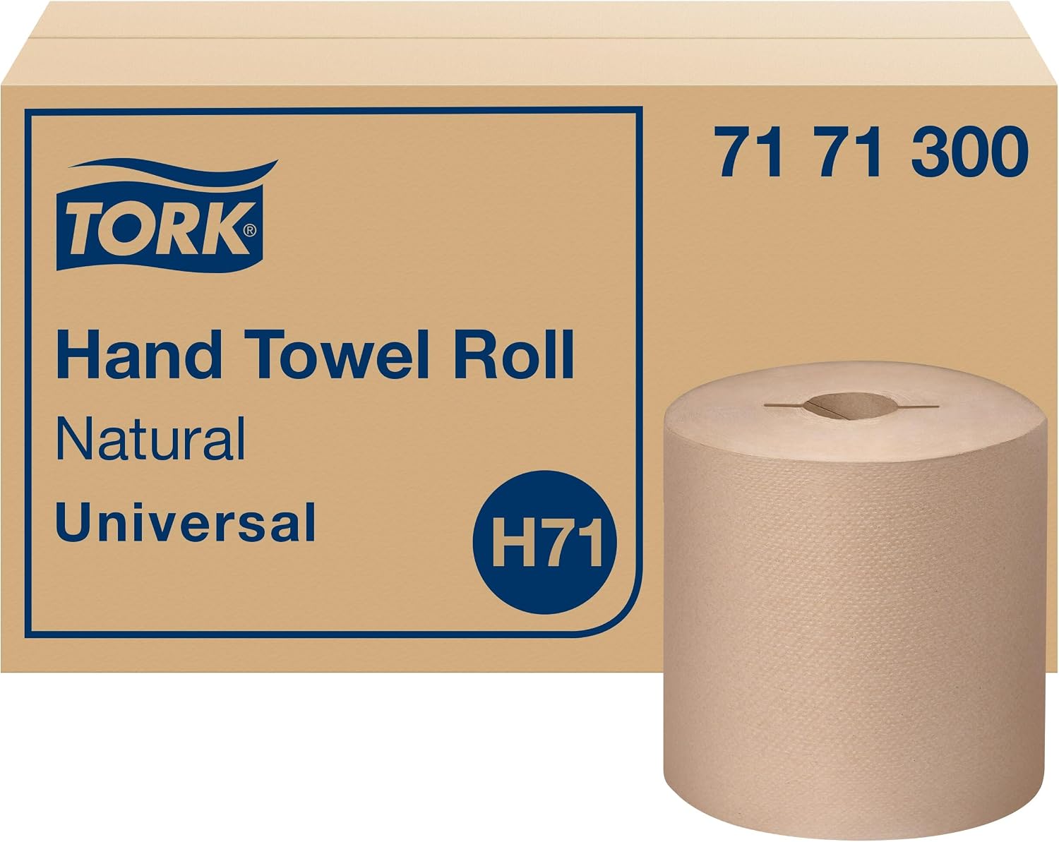 Tork Hand Towel Roll, Natural, Universal, H71, Large, 100% Recycled, 1-Ply, White, 6 Rolls x 800 ft, 7171300