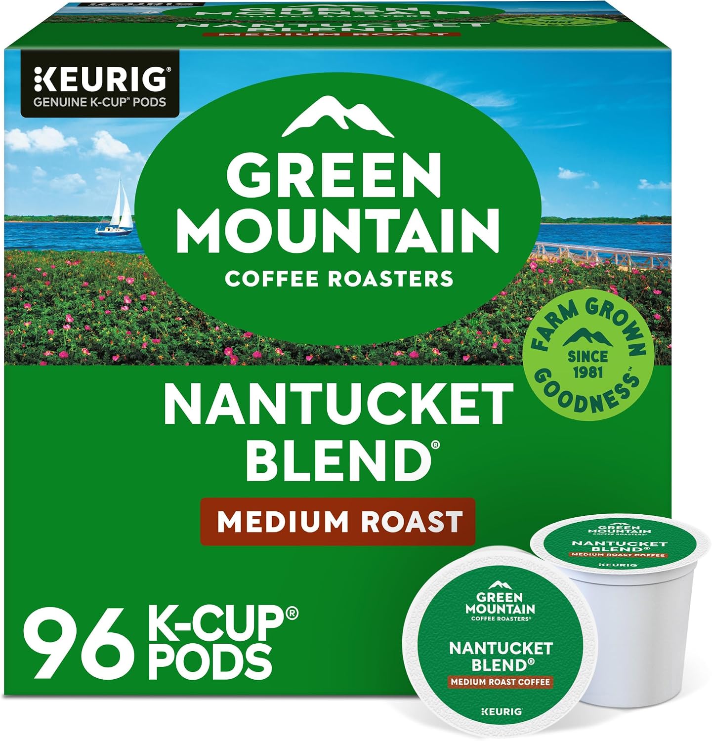 Green Mountain Coffee Nantucket Blend Keurig Single-Serve K-Cup Pods, Medium Roast Coffee, 96 Count
