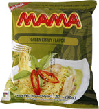Mama Ramen Instant Noodles Green Curry Flavor (90g - 3.17oz) - Jumbo Pack of 20