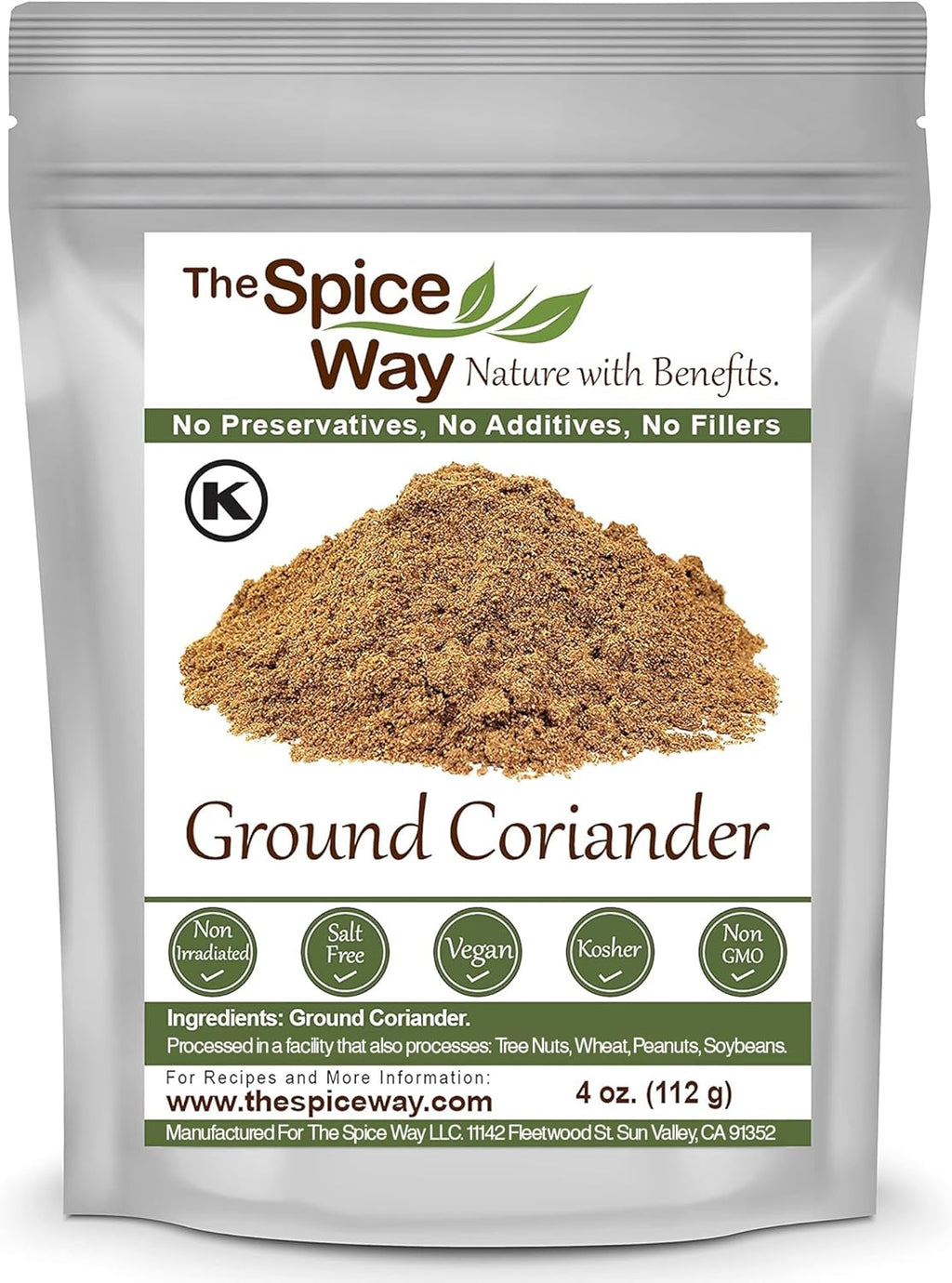 The Spice Way Ground Coriander - 4 oz resealable bag