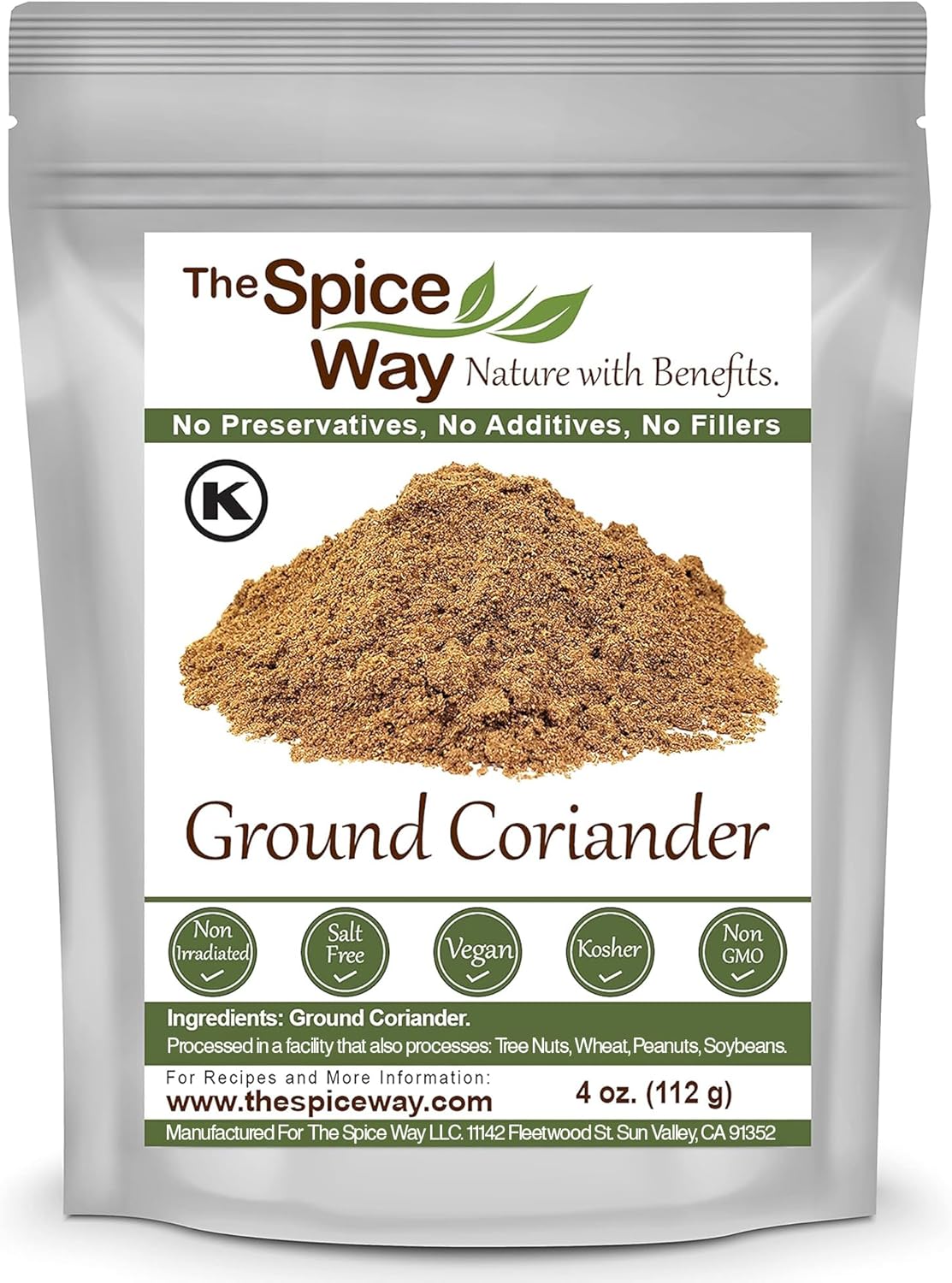 The Spice Way Ground Coriander - 4 oz resealable bag