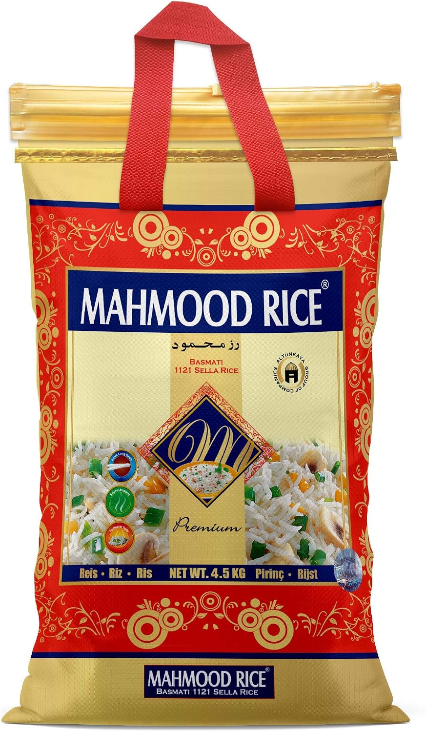 MAHMOOD - Sella White Basmati Rice Tasty |Extra Long| - Health & Rich Aroma Grains - Energy Production - Complex Carbohydrates Rice 10 Pound 158.73oz (4.5 kg) Bag