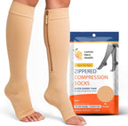 Lemon Hero Short Zipper Compression Socks for Women and Men Open Toe 15-20 mmhg Medical Zippered