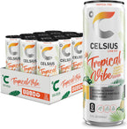 CELSIUS Sparkling Tropical Vibe, Functional Essential Energy Drink 12 Fl Oz (Pack of 12)