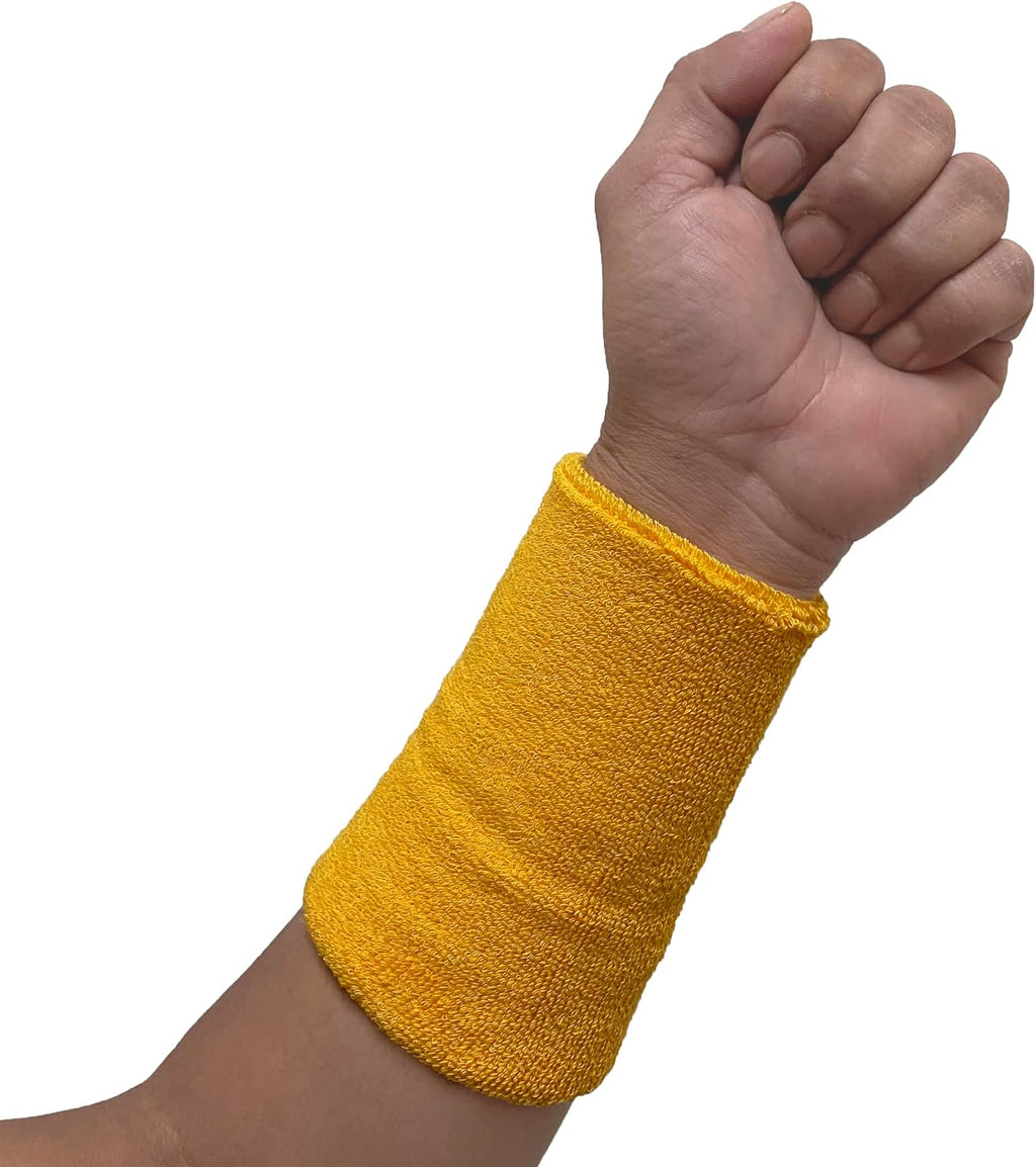 COUVER Absorbent Soft Durable 6 inch Extra Long Thick Sports Wristband Sweatband (1 Piece)