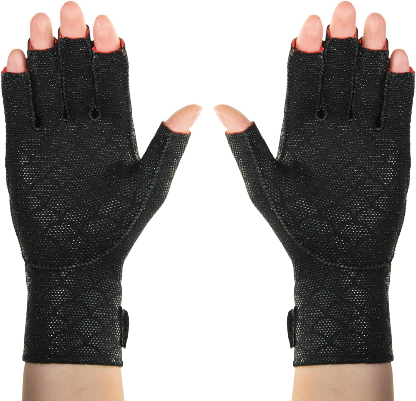 Thermoskin Premium Arthritic Gloves, Black,Relieves Arthritic Pain in Fingers and Hand, Size Large