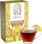 AKINA - Lemon Flavored Black Tea Bags, Individually Wrapped, Fruity Envelope Kenyan Lemon Tea Bags, Tangy and Zesty with Invigorating Aroma (Box of 20) (40g)