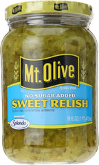 Mt. Olive No Added Sugar Sweet Relish, 16 oz