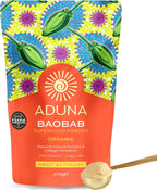 Aduna Organic Baobab Powder | 100% Pure Baobab Fruit for Immune & Digestive Support | Natural Vegan Source of Vitamin C & Prebiotic Fiber | Superfood Powder for Smoothies, Yogurt & More | 275g