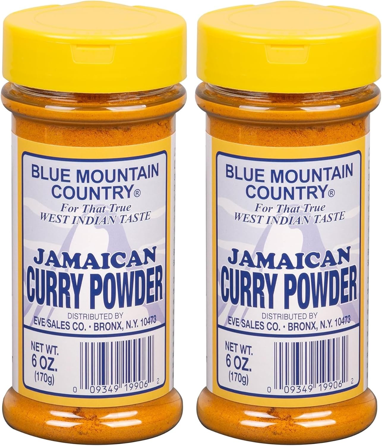 Blue Mountain Country Jamaican Curry Powder – 6 oz Shaker Bottle | Authentic West Indian Curry Spice Blend for Meat, Seafood, Vegetables & More [Pack of 2]