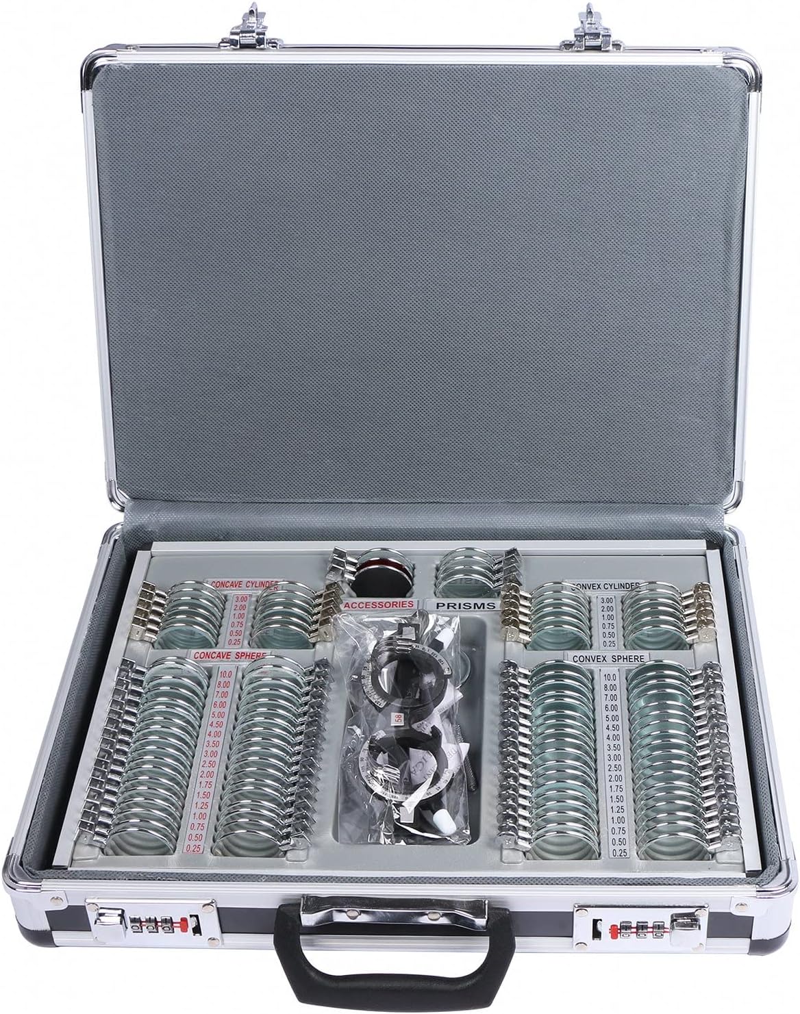 104 Trial Lens Set Metal Rim Aluminum Case Free Trial Frame
