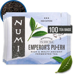 Numi Organic Emperor's Pu-erh Tea, 100 Tea Bags, Aged Fermented Yunnan Black Tea, Caffeinated
