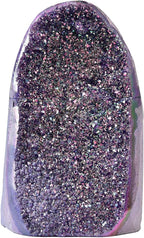 JIC Gem Rainbow Aura Titanium Coated Amethyst (2 lb to 3 lb) Crystal Cluster from Brazil Quartz Geode Gemstone Home Decor