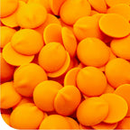 Merckens Chocolate Melts - 1 Pound Pack - Dye Free Orange Candy Melts for Dipping, Molding, Coating & Baking - Vanilla Melting Wafers for All Occasions