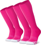 FITRELL 2/3 Pack Baseball Soccer Softball Socks for Kids Youth Men & Women Over-the-Calf Knee High Socks (Multiple Colors)