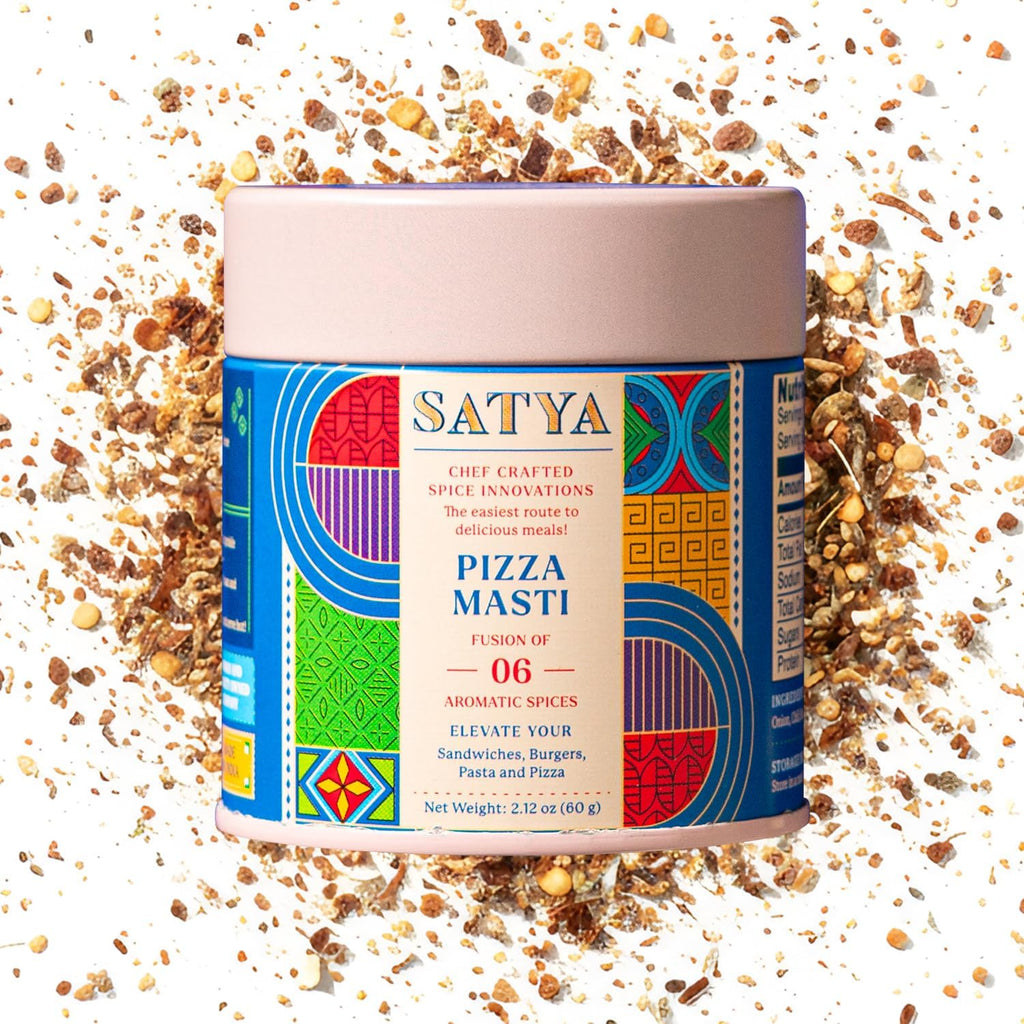 Satya Blends Italian Pizza Seasoning 2.12 Oz, Garlic Herb Italian Spice Blend, Vegan, Gluten Free, Low Sodium, Dye Free Pizza & Pasta Seasoning, Multipurpose Italian Seasoning for Pizza Pasta Sauce Vegetables Snacks in Reusable Tin