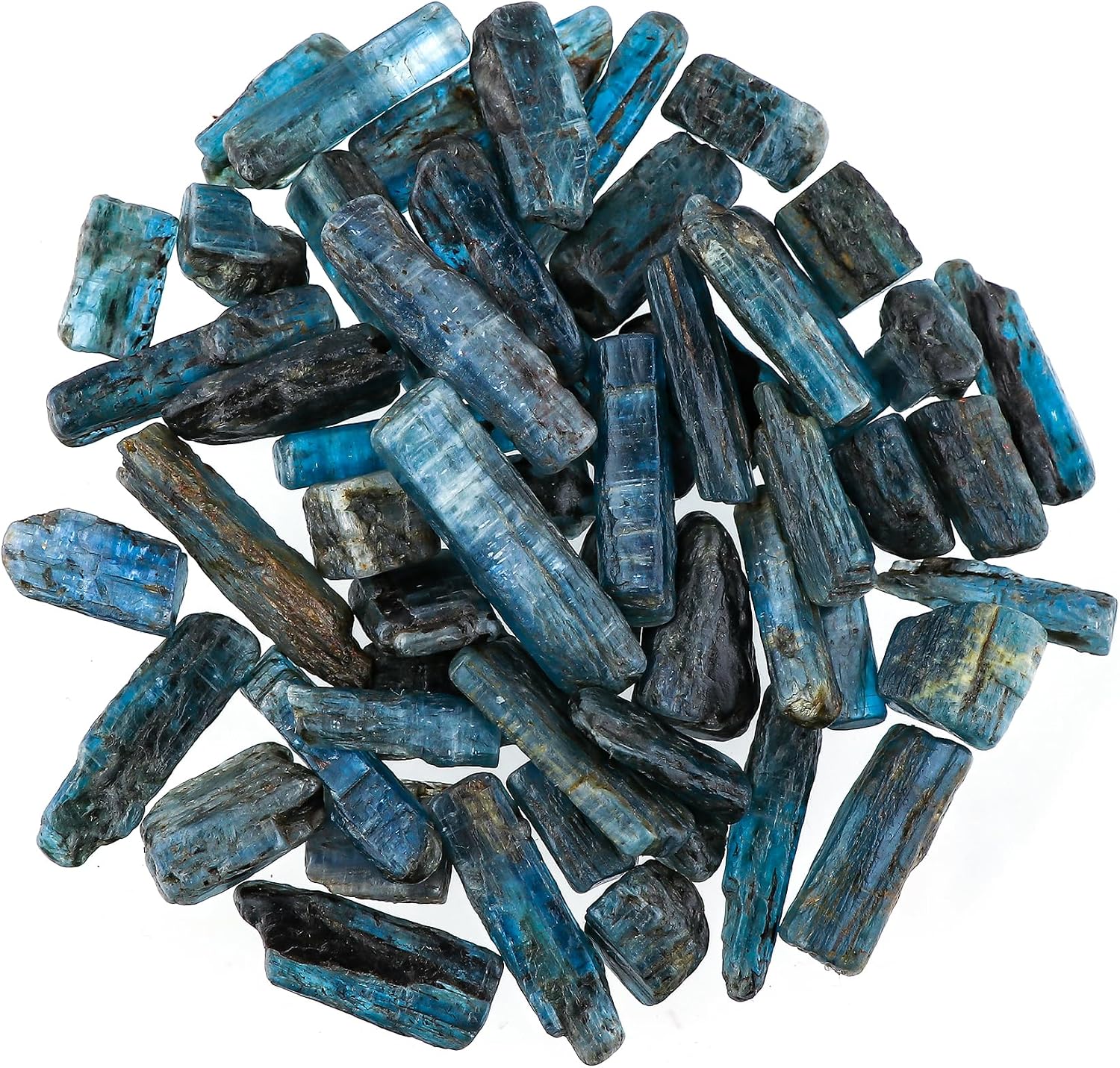 Raw Kyanite Loose Gemstone Lot – 50 Carat Natural Uncut Blue Blades, 8 to 10 Pieces – Rough Crystals for Healing, Meditation, Wire Wrapping, Chakra Balancing & Crafts (Kyanite)