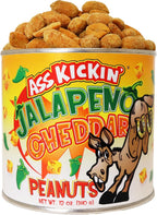 ASS KICKIN’ Jalapeno Cheddar Spicy Hot Peanuts – 12oz - Perfect Premium Ultimate Spicy Snack Gourmet Gift Hottest Peanuts - Try if you dare!