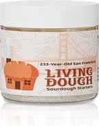 Living Dough - 233 Year Old San Francisco Sourdough Starter Culture - Active & Live Organic Sourdough Starter for Baking - For Artisan Bread, Pizza Dough, Waffles & More