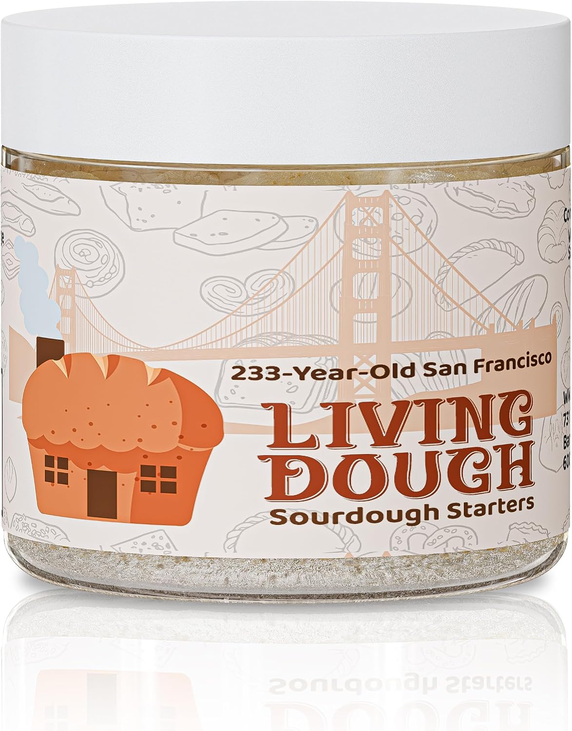 Living Dough - 233 Year Old San Francisco Sourdough Starter Culture - Active & Live Organic Sourdough Starter for Baking - For Artisan Bread, Pizza Dough, Waffles & More