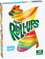 Fruit Roll-Ups Fruit Flavored Snacks, Tropical Tie-Die, 0.5 oz, 10 ct