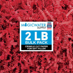 MagicWater Crinkle Cut Paper for Gift Baskets - 2LB - Red - Perfect for Shredded Paper Filler, Basket Filler, Gift Boxes, Bridesmaid Gifts, Christmas Stuffers & More – Ideal for All Occasions