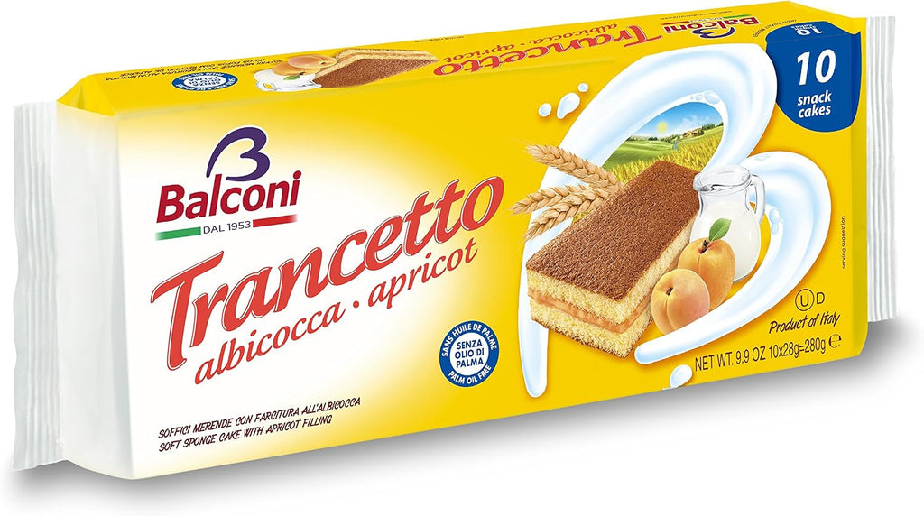 Balconi Trancetto Albicocca Cake, Apricot, 9.87 Ounce (Pack of 15)
