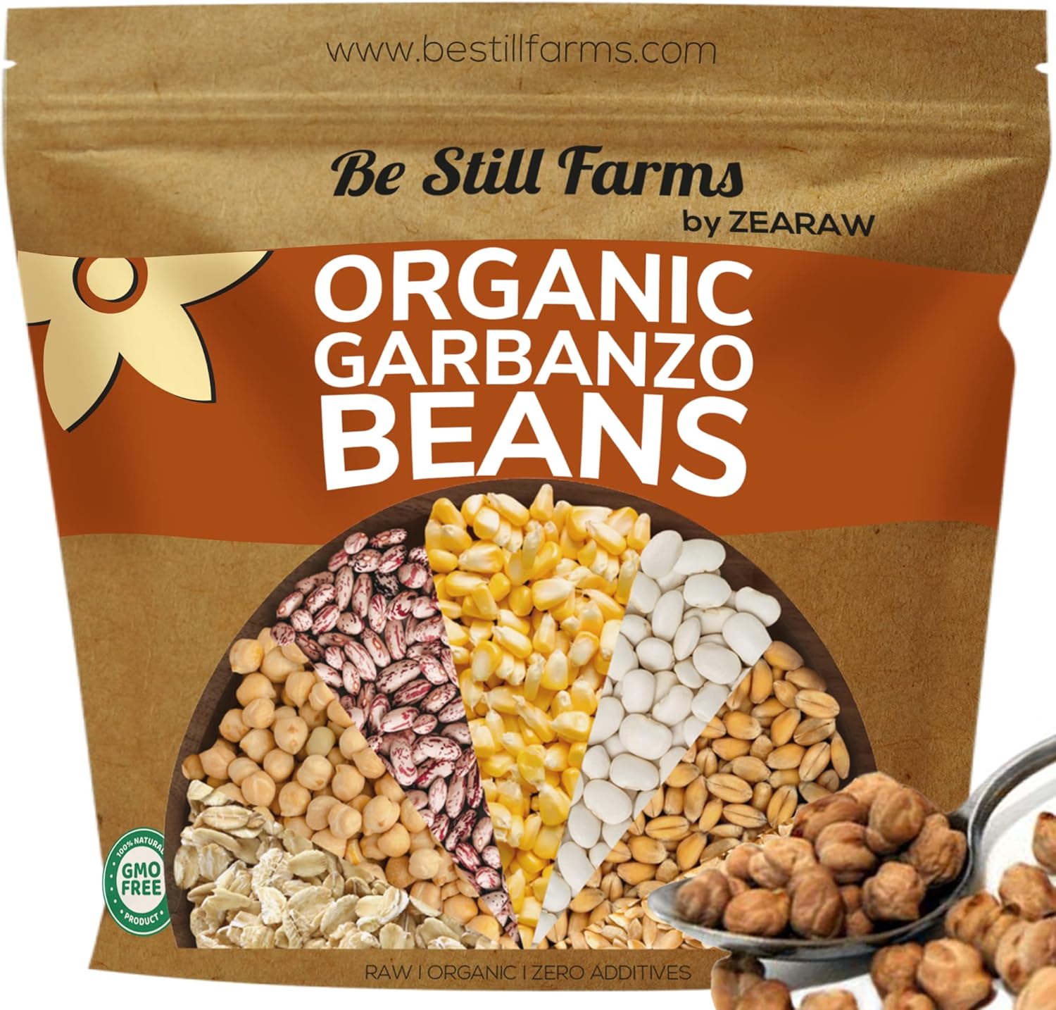 Organic Chickpeas Garbanzo Beans Dry 2.8 lb - Dried Chick Peas - Great Protein for Tofu, Tahini - Similar to Soy Beans | USDA Certified | Vegan | Non-GMO | Gluten Free