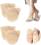 SooGree 2Pairs Toe Topper Half Socks - Ball of Foot Cushions, Forefoot Pads for Women No Show Socks