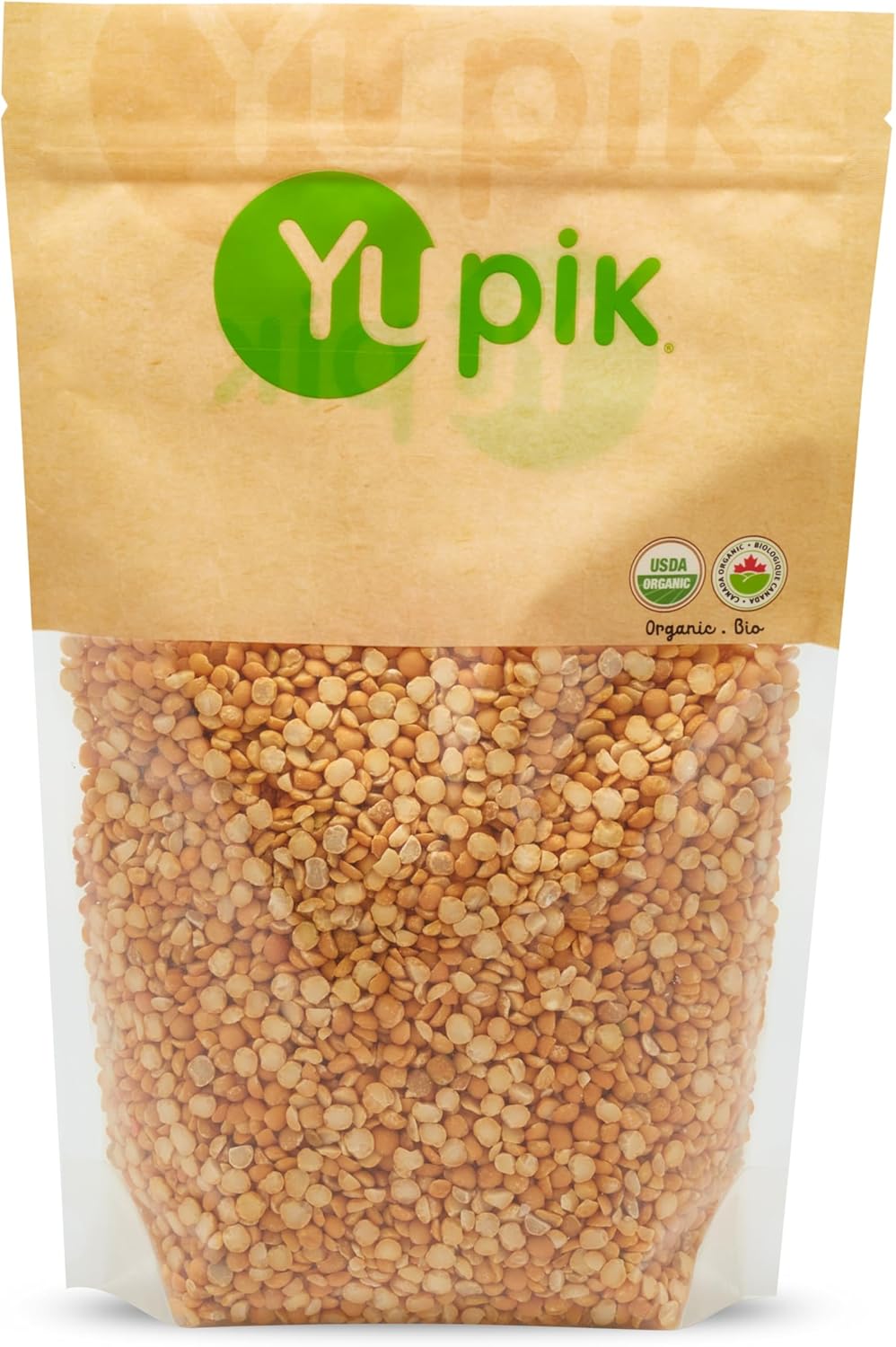 Yupik Organic Yellow Split Peas, 2.2 lb (35.2 oz), USDA Certified, Non-GMO, Vegan, Gluten-Free, Hearty & Sweet Flavour, Excellent Source of Protein & Fiber, Perfect for Soups, Stews & Salads