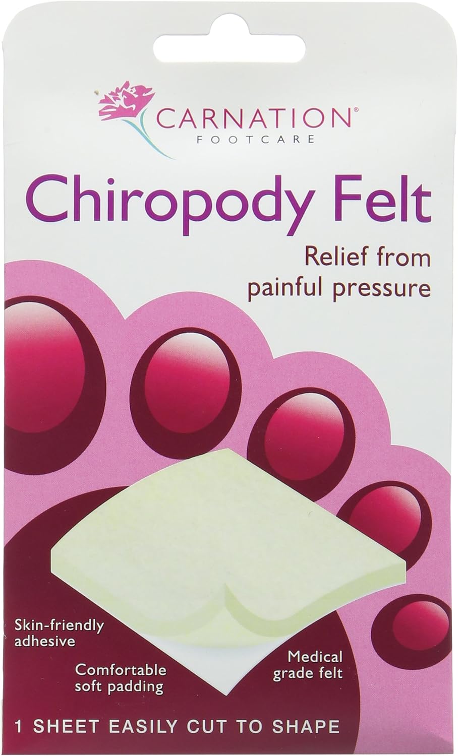Carnation Chiropody Felt x 1 Sheet Easily Cut to Shape
