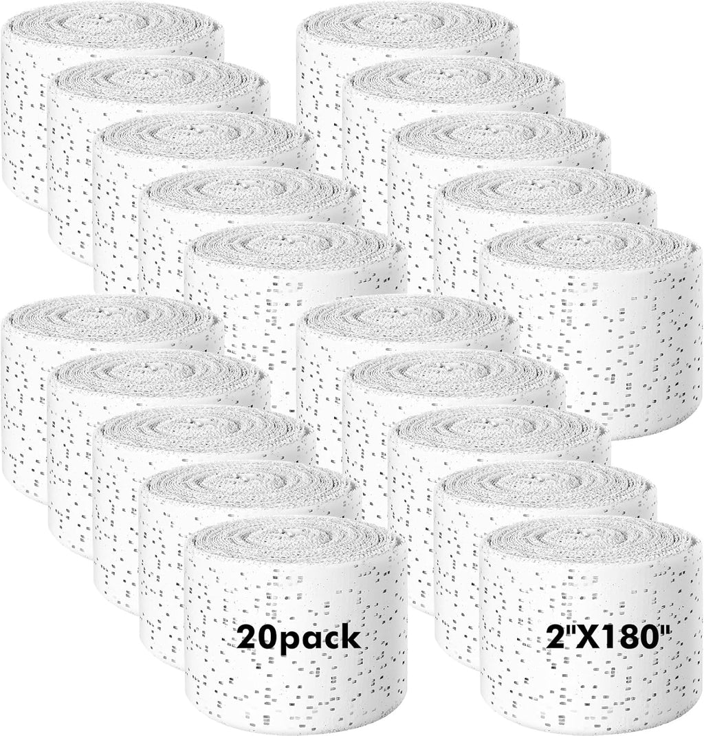 Nuogo 20 Pack 2'' x 180'' Plaster of Paris Rolls Bulk Plaster Cloth White Gauze Bandages Each Roll 5 Yards for Craft Projects Mache Belly Cast Sculptures Wraps Masks