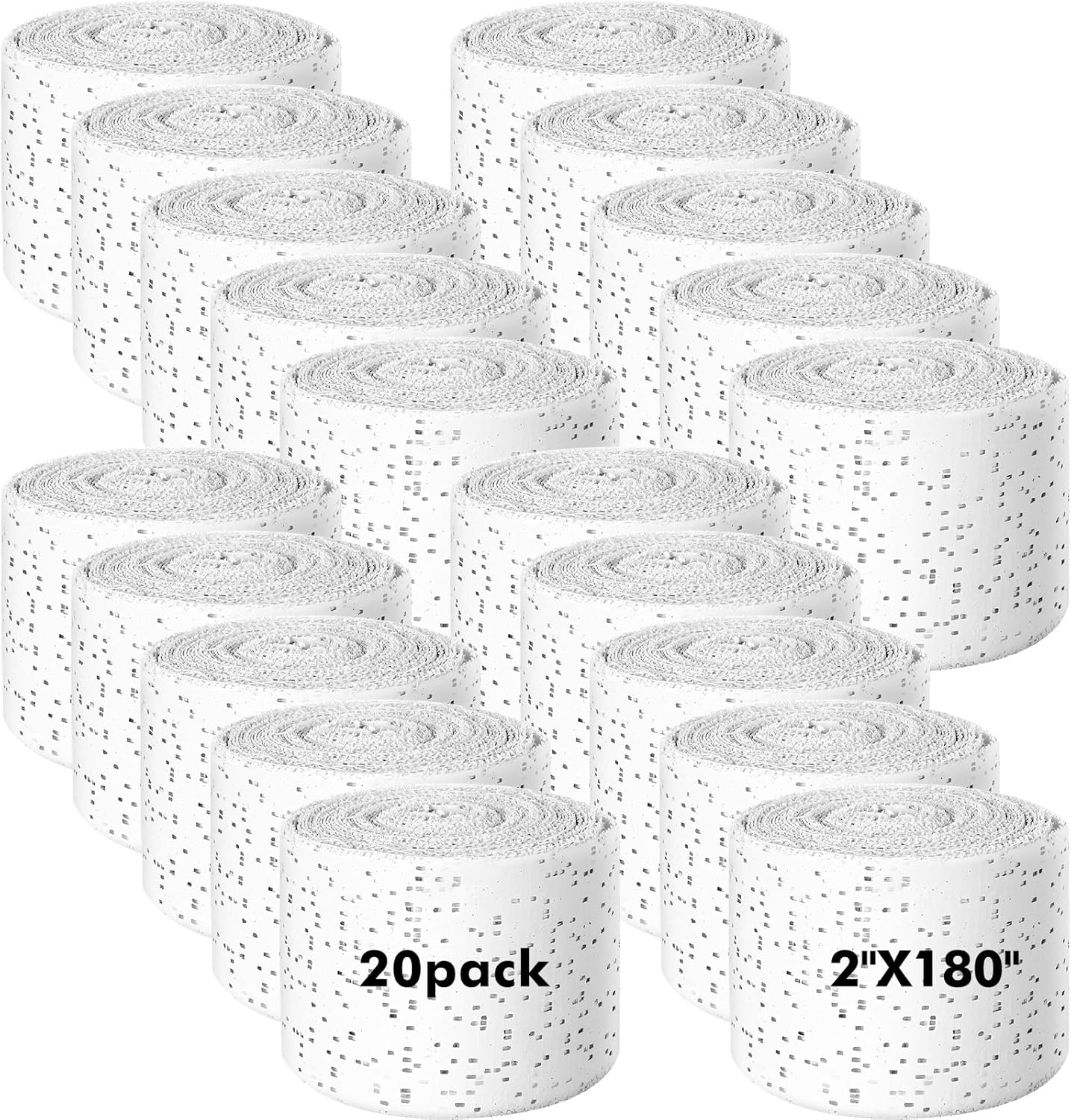 Nuogo 20 Pack 2'' x 180'' Plaster of Paris Rolls Bulk Plaster Cloth White Gauze Bandages Each Roll 5 Yards for Craft Projects Mache Belly Cast Sculptures Wraps Masks