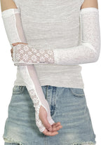 Lace Ice Arm Sleeves for Women, Sleeves to Cover Arms for Women, Sun Flower UV Sleeves