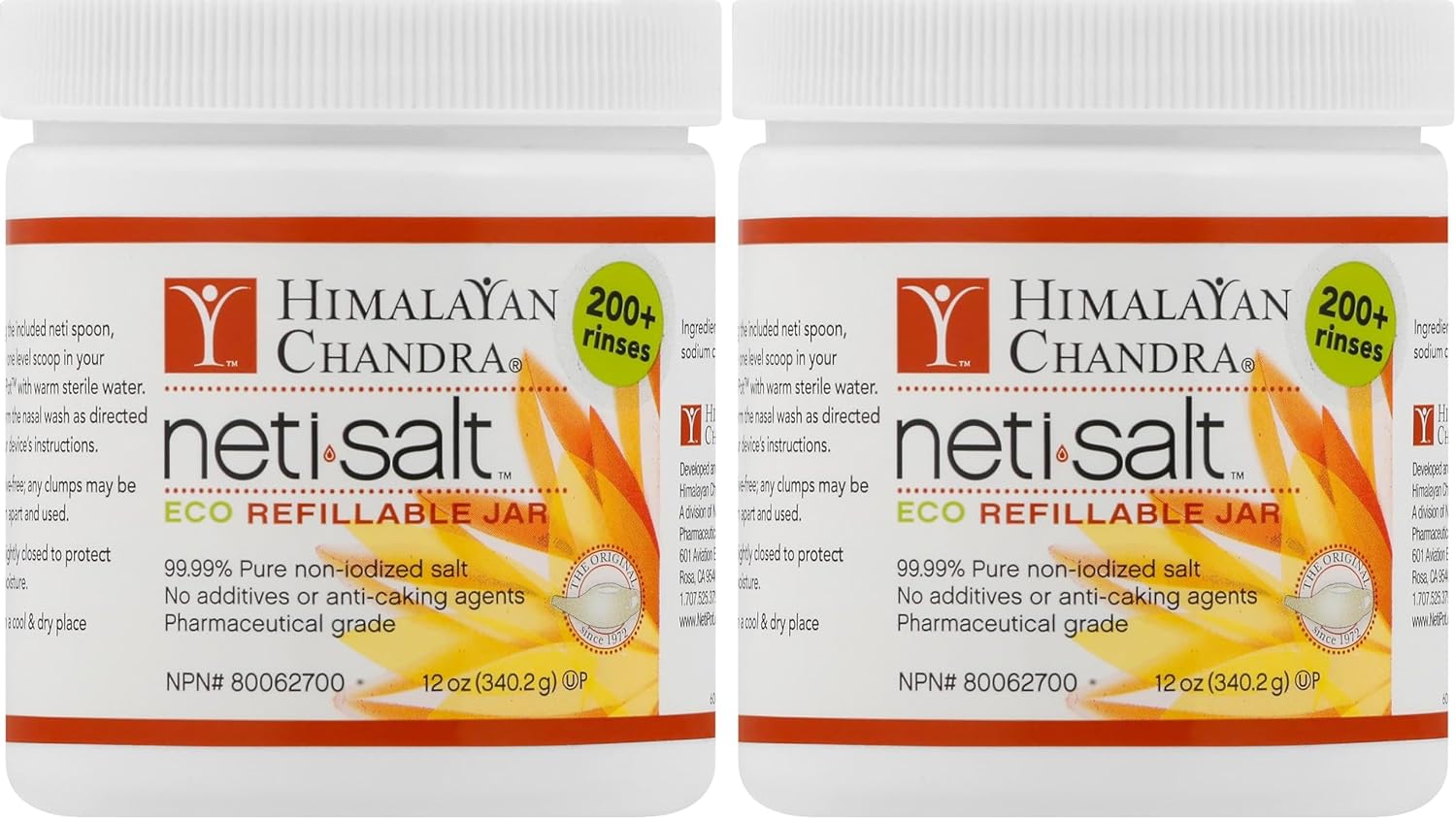 Himalayan Chandra Neti Pot Salt Jar, 12 oz (Pack of 2)