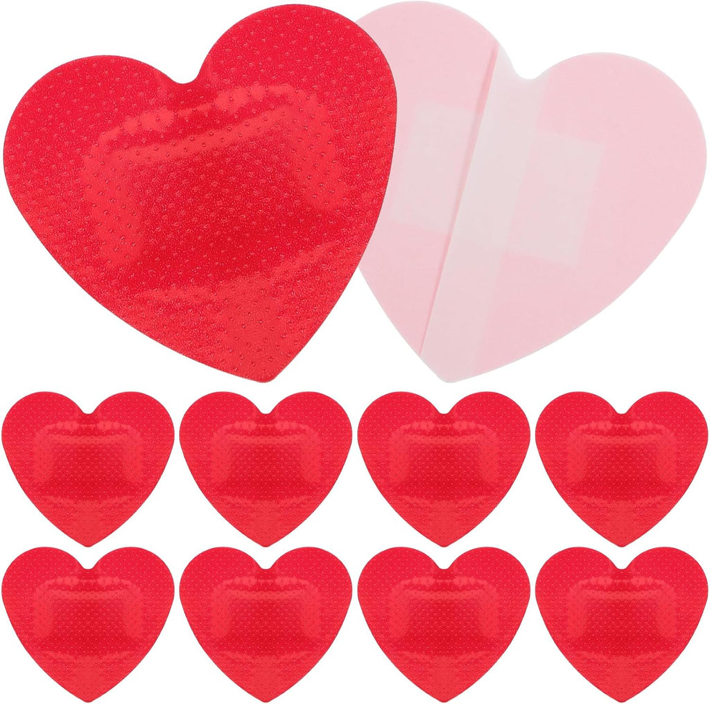 Heart-Shaped Bandages - 25Pcs Waterproof Adhesive Patches - Portable Variety Pack - Bulk for Outdoor Care