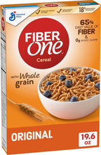 Fiber One Cereal, Original Bran, High Fiber Cereal Made with Whole Grain, 19.6 oz