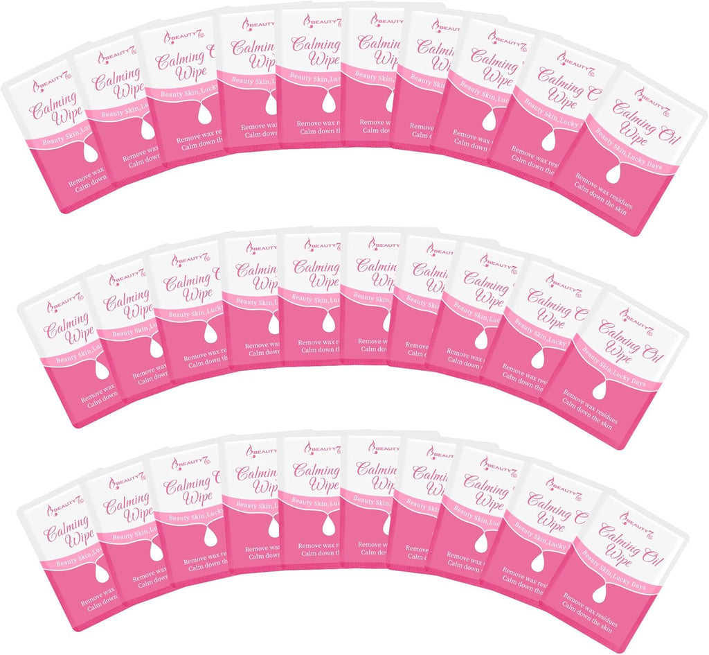 Beauty7 Post Wax Calming Oil Wipes 30 Packs Post Wax Oil Wipes Post Waxing Cleanser After Wax Remover Removes Residue Reduces Redness Refill Pack
