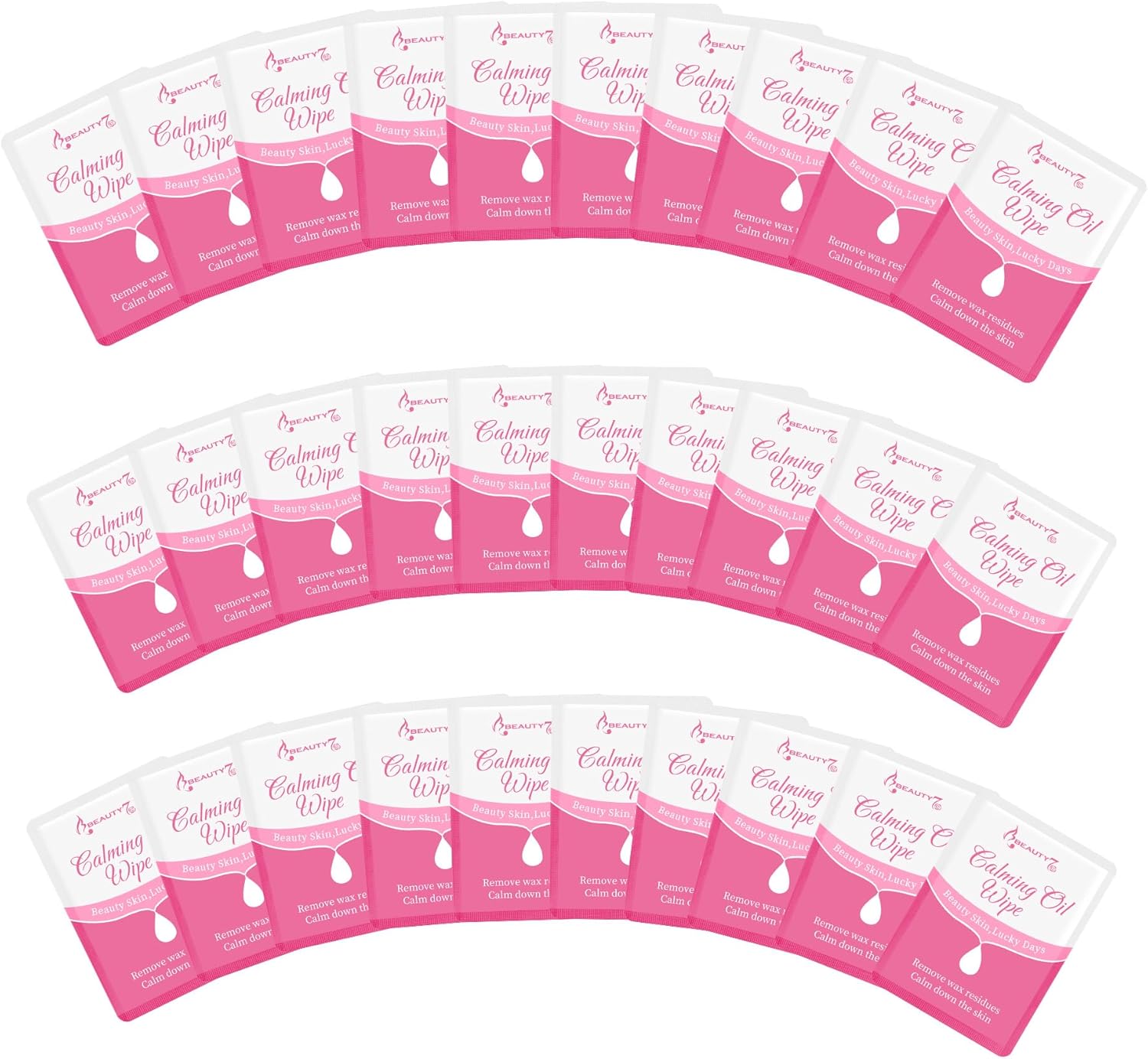 Beauty7 Post Wax Calming Oil Wipes 30 Packs Post Wax Oil Wipes Post Waxing Cleanser After Wax Remover Removes Residue Reduces Redness Refill Pack