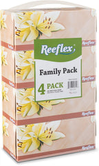 Reeflex Premium Facial Tissues 230 Sheets Per Box, 2-Ply Soft Touch, Gentle and Durable in A Stylish Box - 4 Total Boxes, 920 Sheets Family Pack