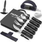 Adaptive Utensils for Parkinsons Patients Elderly, Weighted Utensils for Hand Tremors, Parkinsons Eating Utensils for Disabled People, Weighted Silverware for Hand Tremors Arthritic Hands