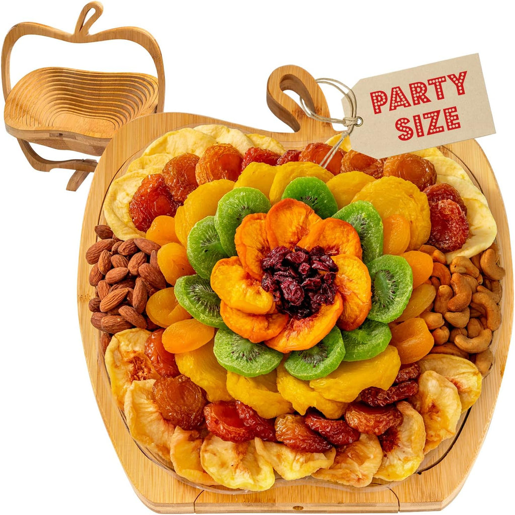 Dried Fruit and Nut Gift Basket, Healthy Assorted Natural Snack Gift Tray, Extra Large Variety Food Tray Party Platter- Mothers Day, Holiday, Birthday, Sympathy, Office, Men, Woman, Him, Her Husband, Wife, Families, Bonnie and Pop
