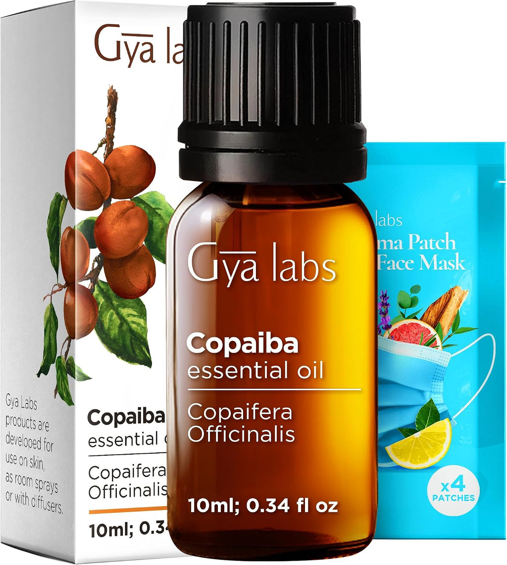 100% Pure Copaiba Essential Oil - 0.34 Fl Oz - Copaiba Oil for Hair, Skin, Diffuser, Aromatherapy & DIY Candle Making Scent