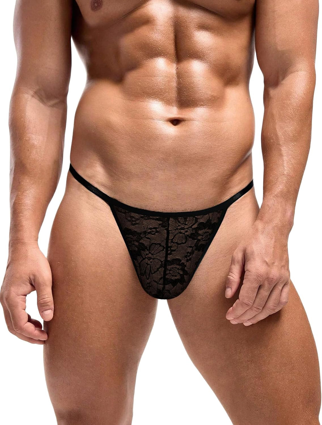 Avidlove Mens Lace Thong Sexy Low Rise T-back G-string Comfortable Men's Thong Underwear 1-4 Pack