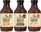 G Hughes Sugar Free Mesquite, Carolina Style Sweet Heat, Sweet & Spicy BBQ Sauce Variety Pack - Gluten Free Sauces - 18 Oz (3-Pack)
