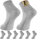 Non Slip Grip Socks, 3 Pairs Double Sided Grippy Socks, Slipper-Style Extra Traction Socks for Men & Women