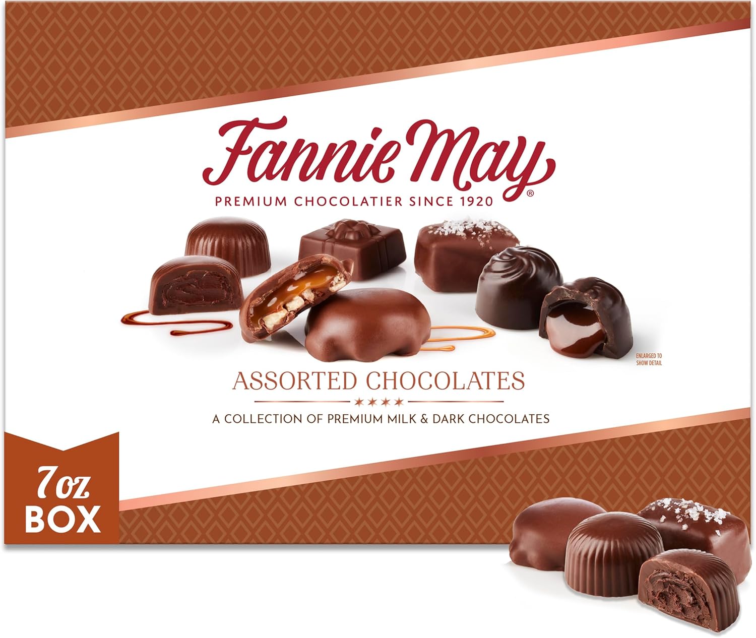 Fannie May, Milk and Dark Chocolate Holiday Gifts, Assorted Chocolates, Chocolate Gift Box, 7 oz