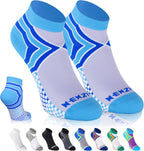 NEWZILL Ankle Compression Socks for Men & Women, Cushioned Low Cut Compression Running Socks with Ankle Support